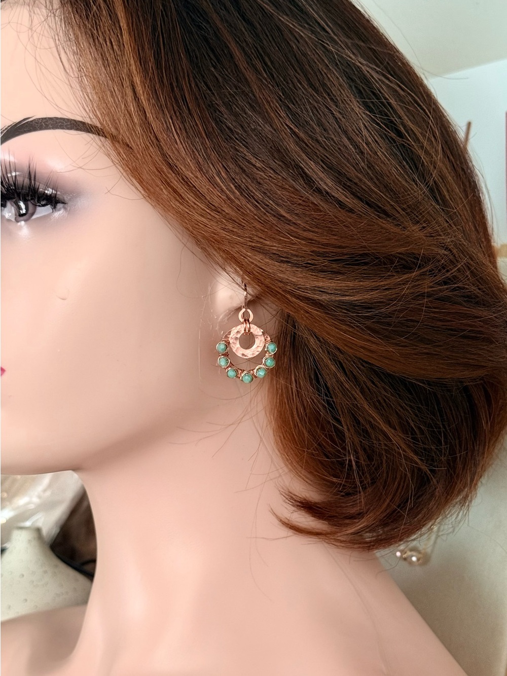 Hand Crafted Bejeweled Double Hoop Earrings